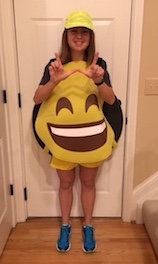 Ali in an Emoji Costume SM